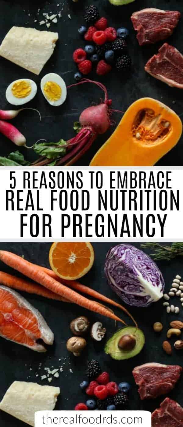 pinterest image for real food nutrition for pregnancy