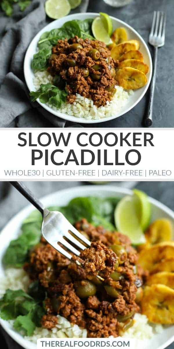 Pinterest image for Slow Cooker Picadillo