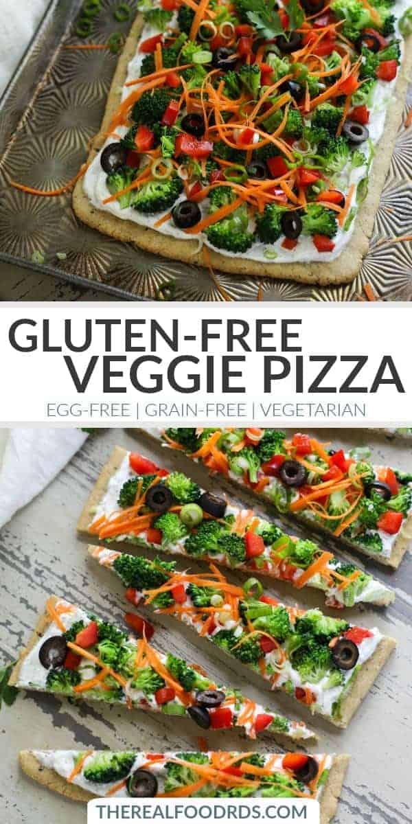 Pinterest image for Gluten-free Veggie Pizza 