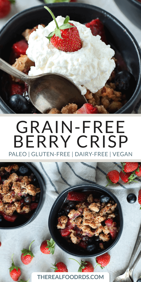 Pinterest image for Grain-free berry crisp