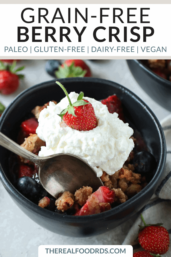 Pinterest image for grain-free berry crisp