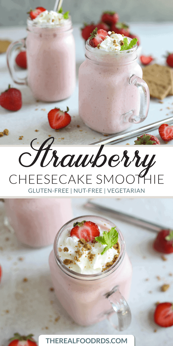 Pinterest image for Strawberry Cheesecake Smoothie