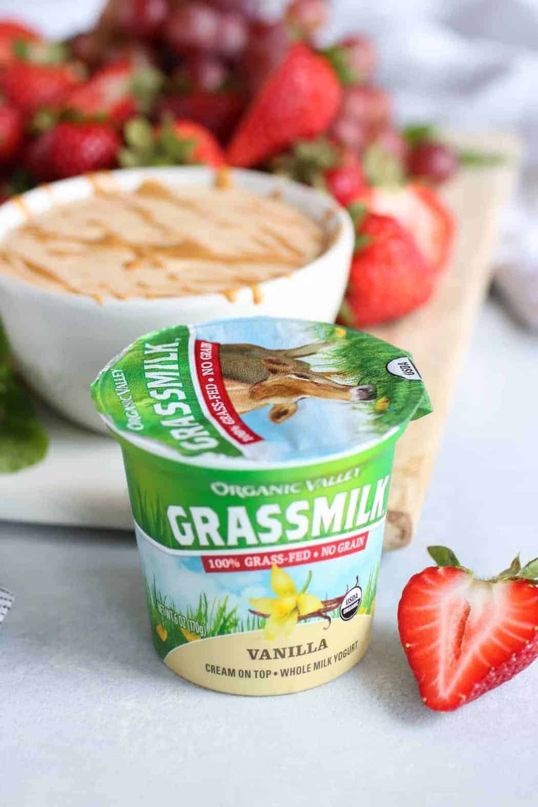 Organic Valley Grassmilk Vanilla flavored yogurt