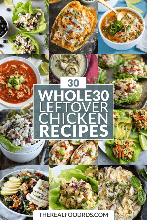 Short Pin Image for 30 Whole30 Leftover Chicken Recipes