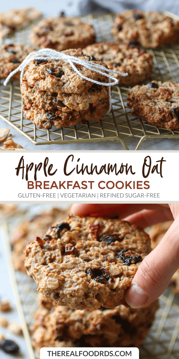 Pinterest image for Apple Cinnamon Breakfast Oat Cookies