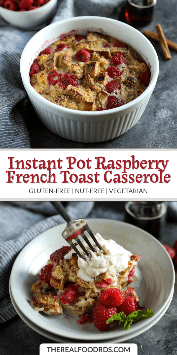 Pinterest image for Instant Pot Raspberry French Toast Casserole 