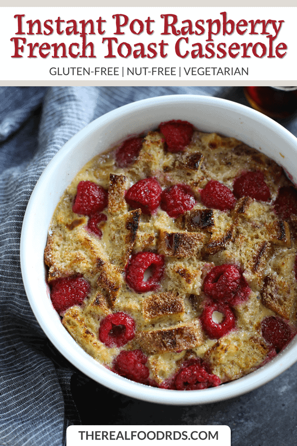 Pinterest image for Instant Pot Raspberry French Toast Casserole