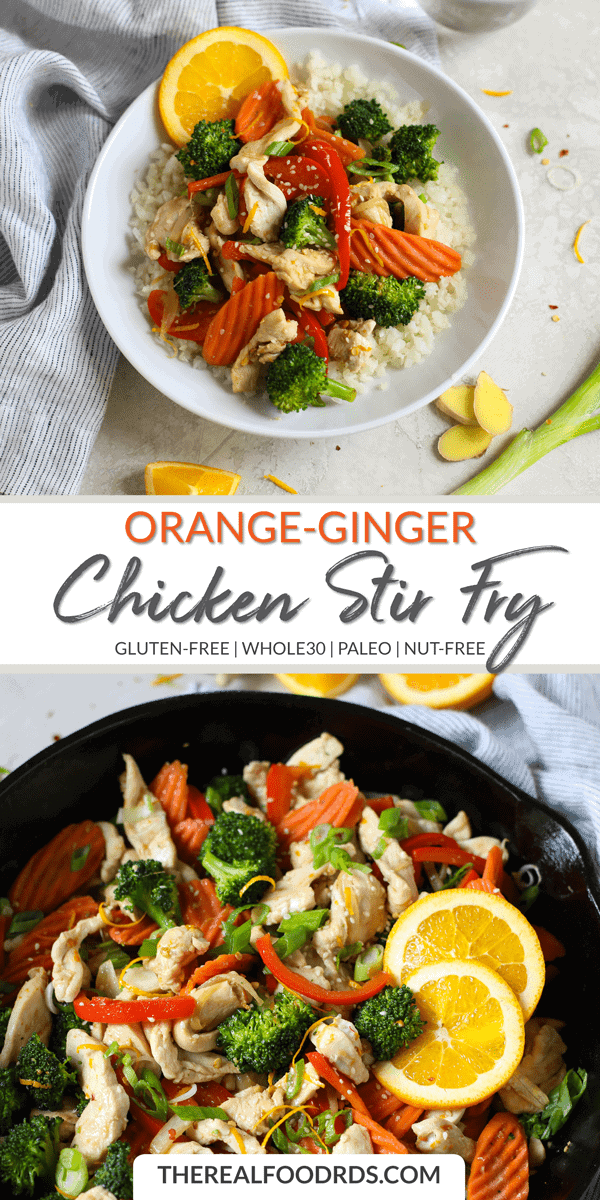 Long Pin Image for Orange-Ginger Chicken Stir Fry