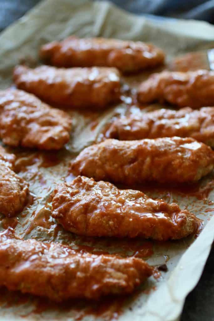 Buffalo Chicken Strips with Buffalo Ranch (Whole30)