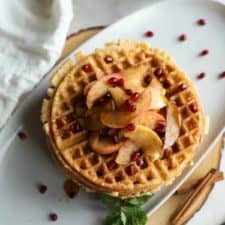 Gluten-Free Blender Waffles with Cinnamon Pan-Friend Apples