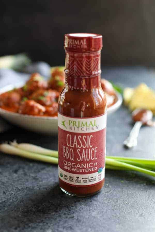 A bottle of Primal Kitchen Classic BBQ Sauce Organic Unsweetened
