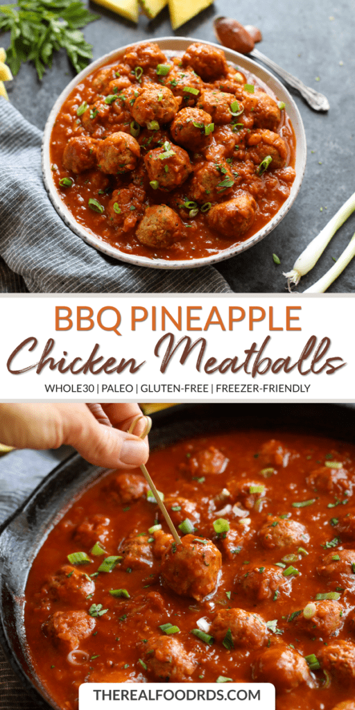 Pineapple BBQ Chicken Meatballs - The Real Food Dietitians