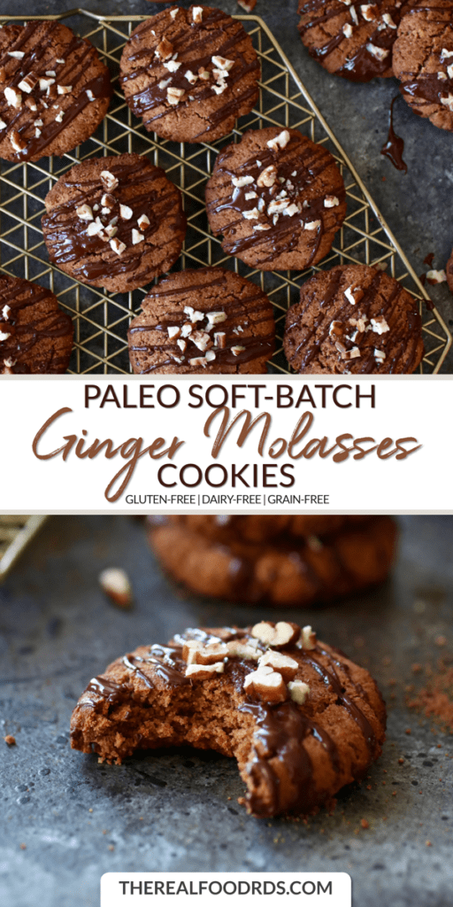 Long Pin image for Paleo Soft-Batch Ginger Molasses Cookies