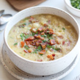 Creamy Potato Leek Soup with Bacon - The Real Food Dietitians