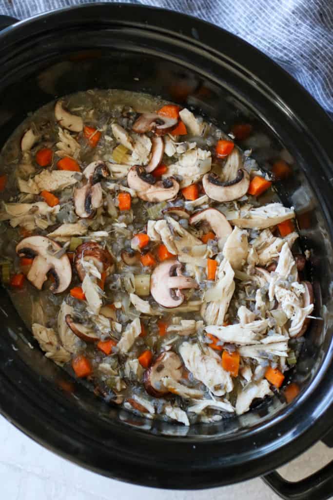 Slow Cooker Creamy Chicken Wild Rice Soup - The Real Food Dietitians