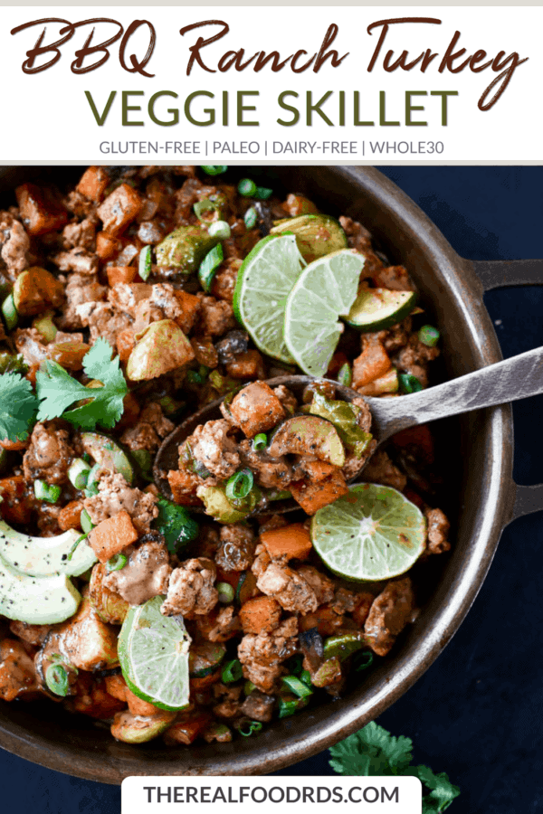 Short Pin Image for BBQ Ranch Turkey Veggie Skillet