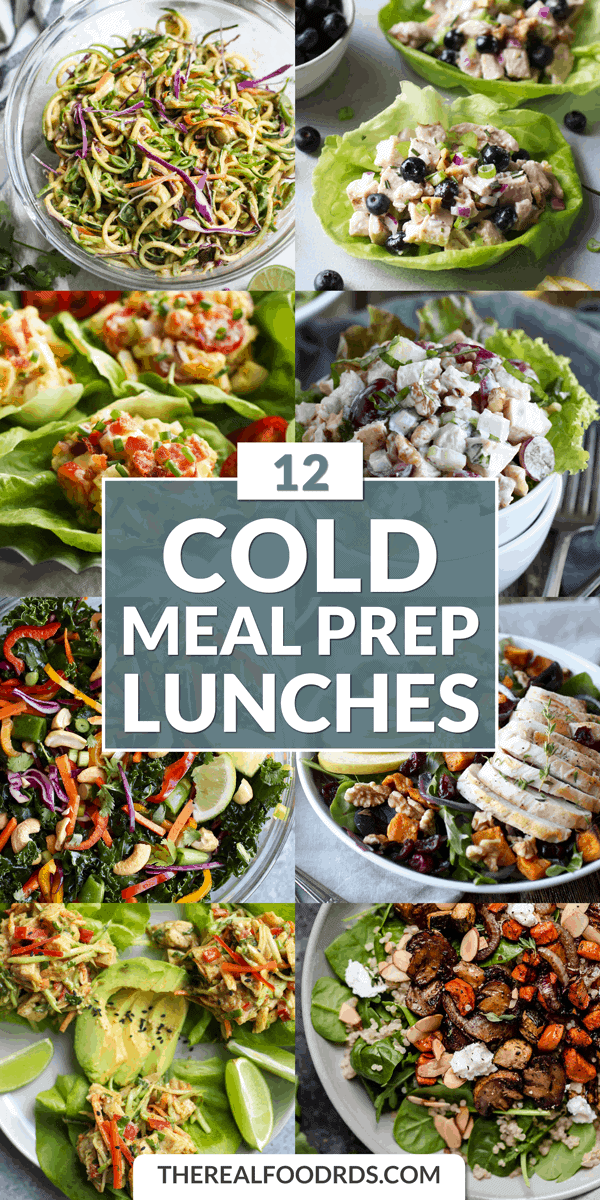 Long Pin Image for 12 Cold Meal Prep Lunches