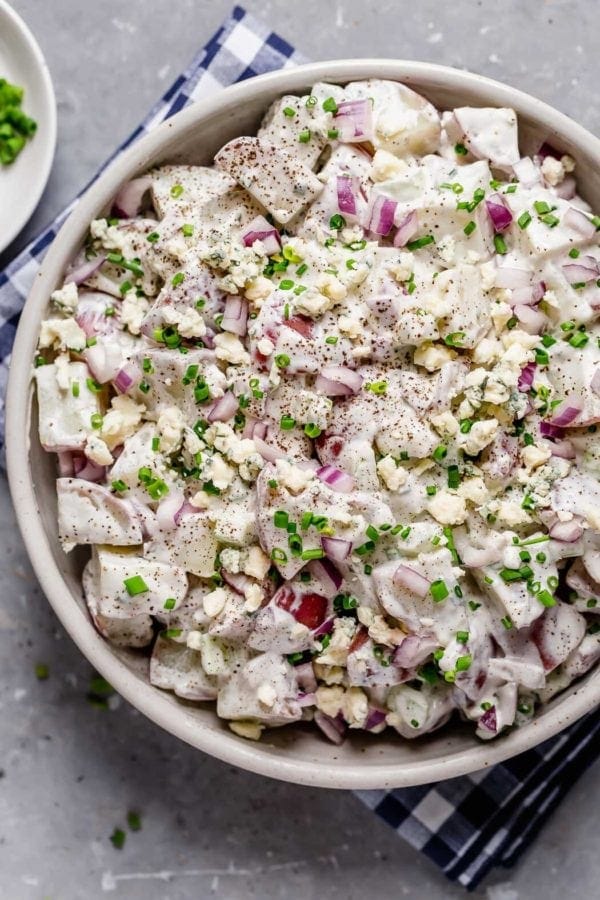 Blue Cheese Potato Salad with Chives 4 e1559264374228