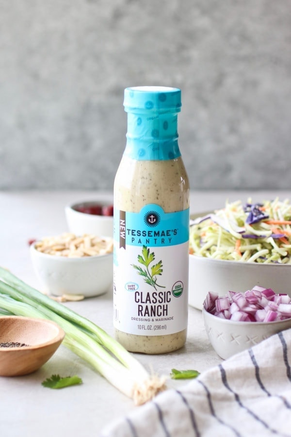 Photo of Tessemae's Classic Ranch Dressing for 5-Ingredient Creamy Ranch Broccoli Slaw.