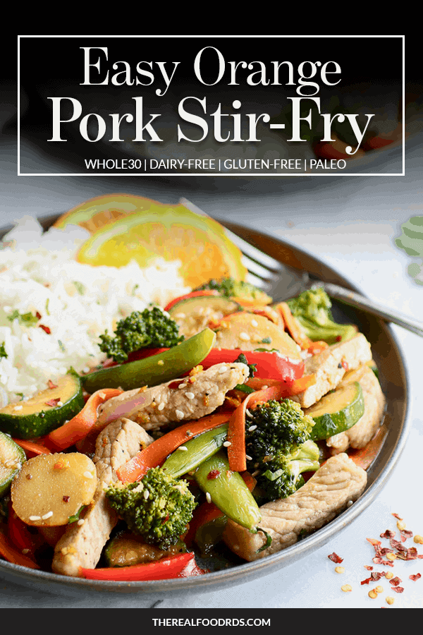 Pin image for Easy Orange Pork Stir-Fry