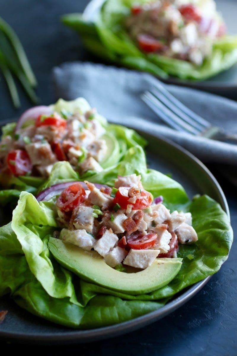 Photo of BLT Chicken Salad Lettuce Wraps