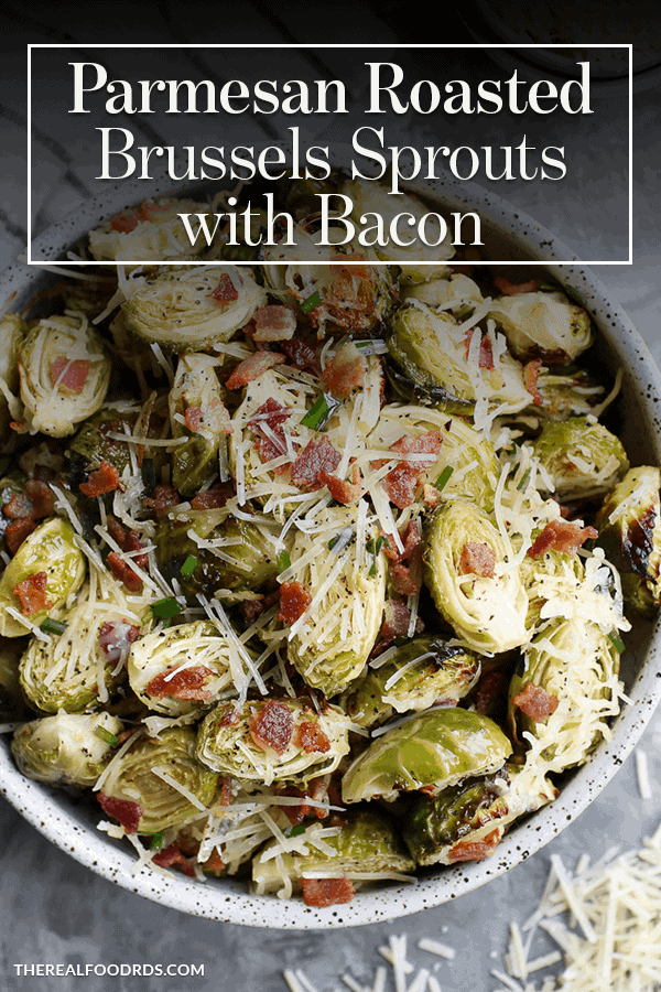 Pin image for Parmesan Roasted Brussels Sprouts with Bacon