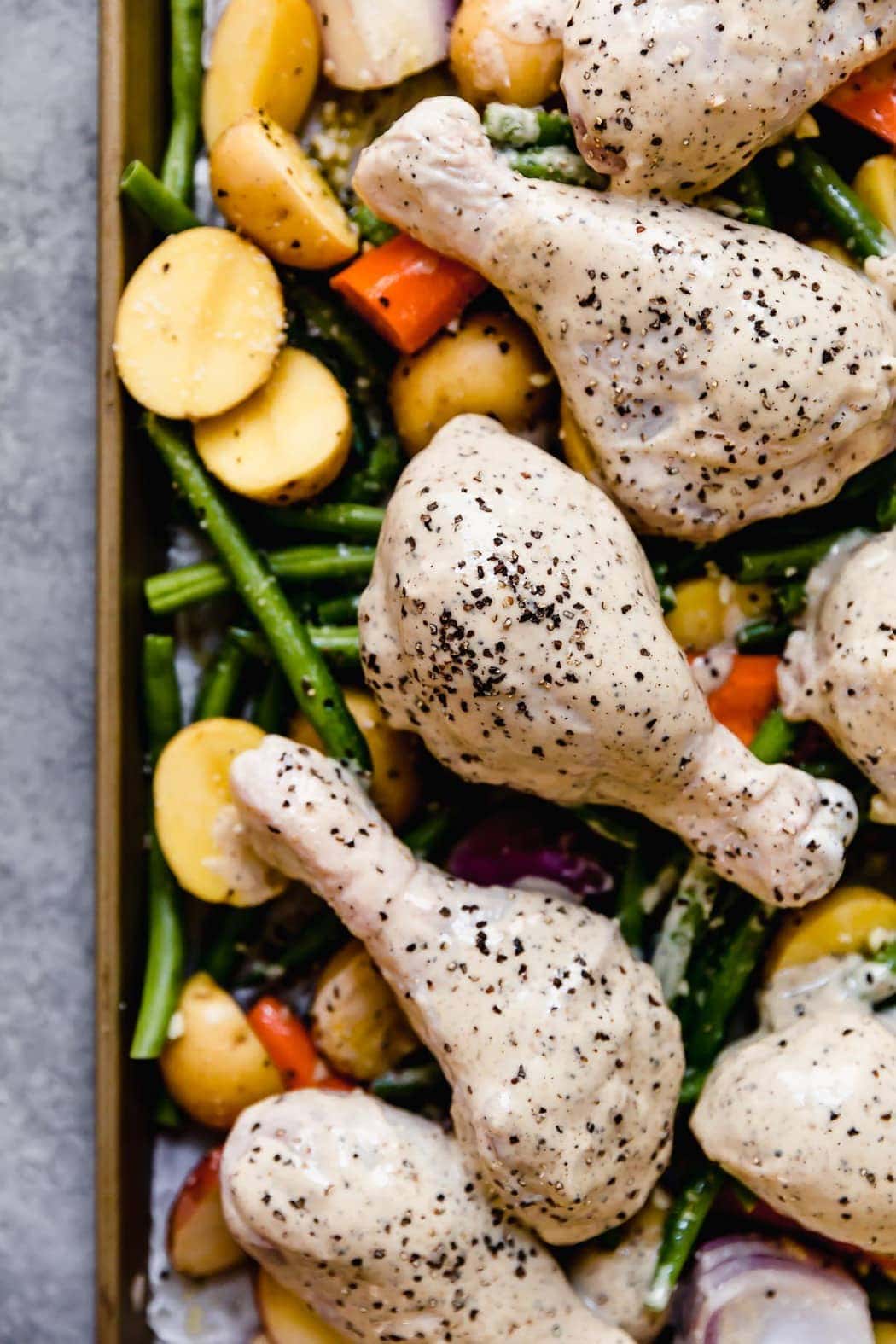 One-Pan Chicken Caesar Veggie Bake