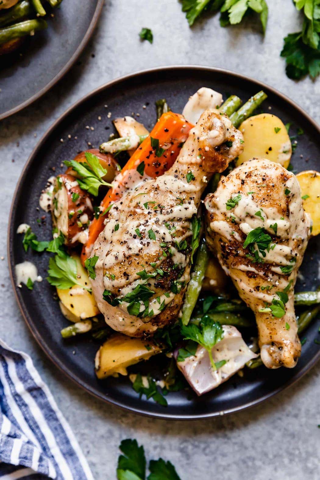 One-Pan Chicken Caesar Veggie Bake