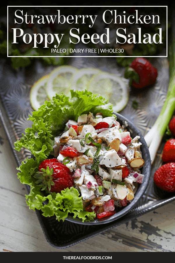 Pin image for Strawberry Chicken Poppy Seed Salad