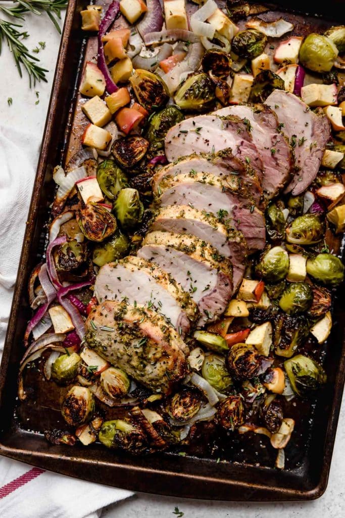 One Pan Pork Loin with Apples and Brussels 5