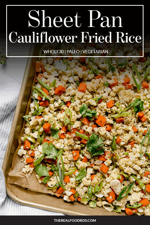 Pin image for Sheet Pan Cauliflower Fried Rice