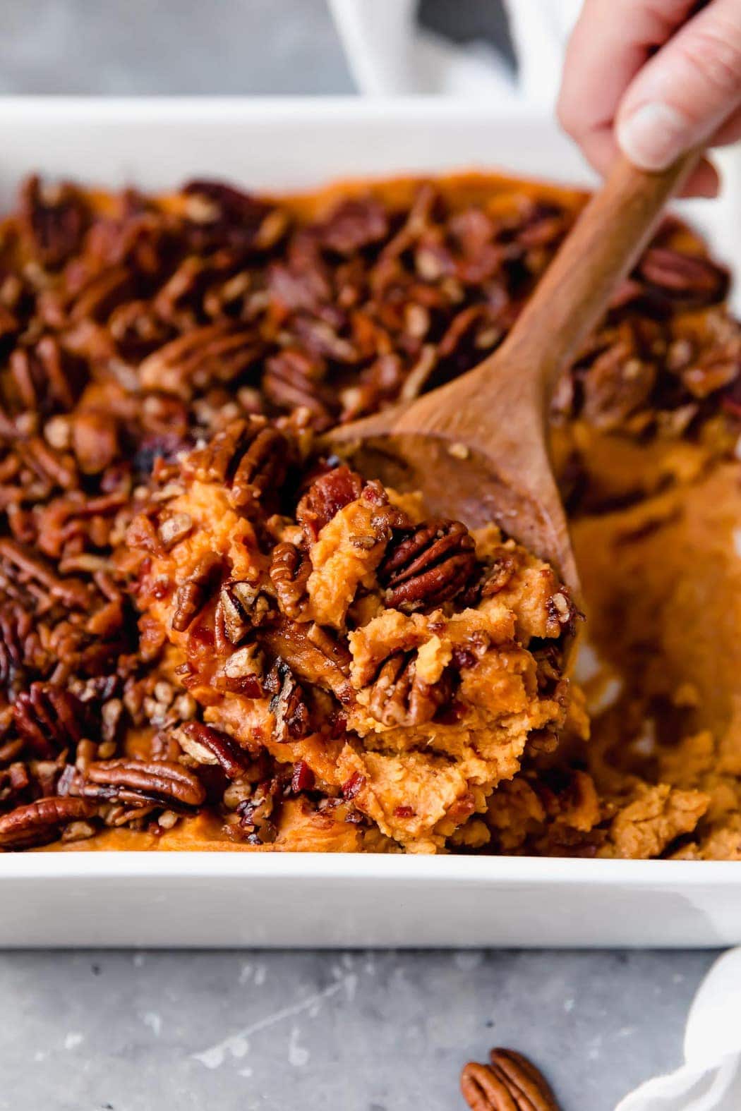 Healthy Sweet Potato Casserole with Pecans - The Real Food Dietitians