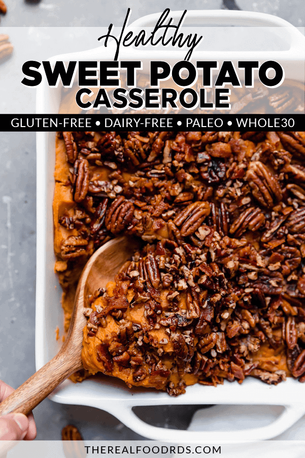 Healthy Sweet Potato Casserole Pin for Pinterest