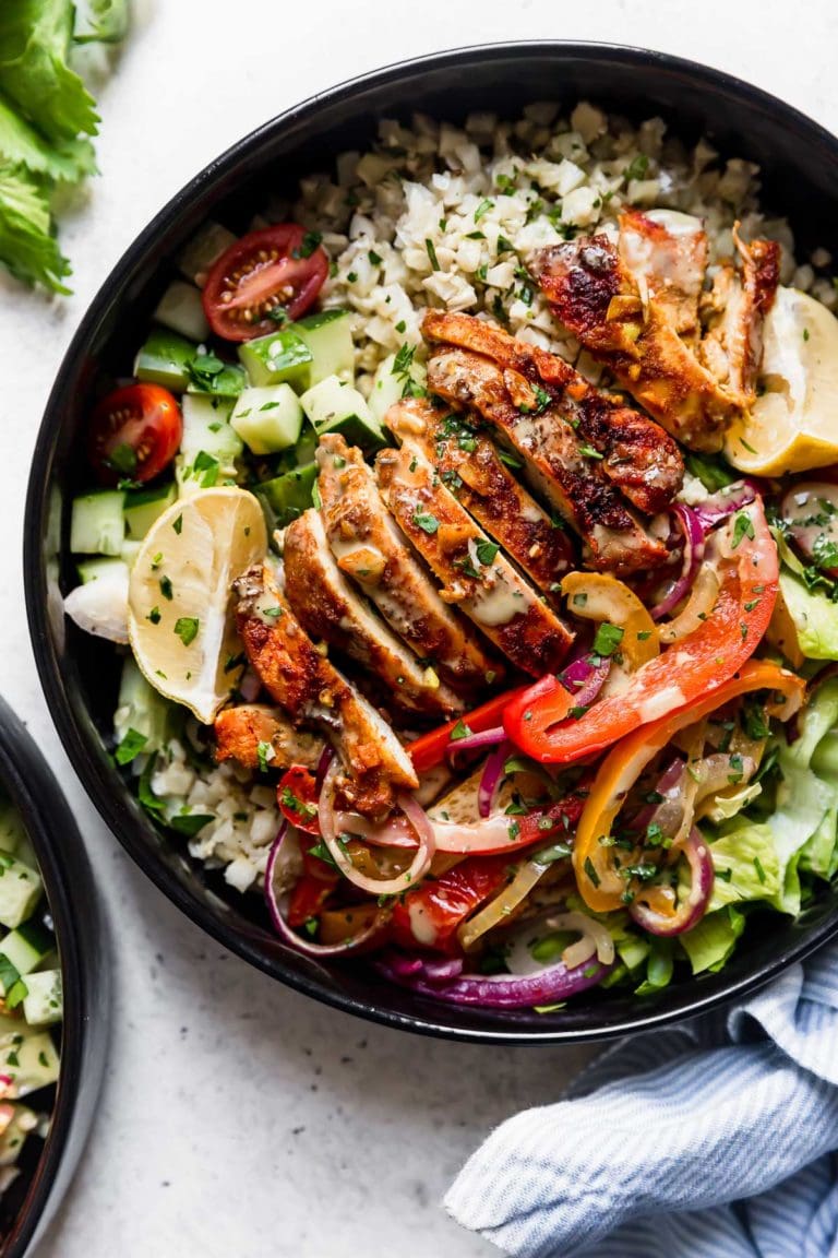 Easy Sheet Pan Chicken Shawarma Bowls with Veggies
