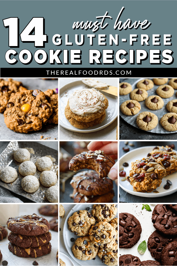A collage of 9 gluten-free cookie recipes. 
