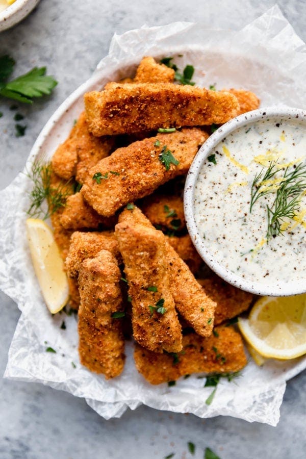 Baked Fish Sticks with Tartar Sauce - The Real Food Dietitians