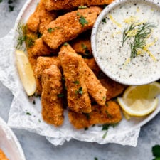 Baked Fish Sticks with Tartar Sauce