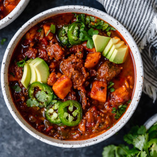 Slow Cooker Chunky Beef Chili with Sweet Potatoes - The Real Food ...