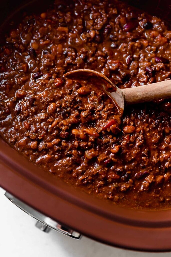 Slow Cooker Double Beef and Bean Chili