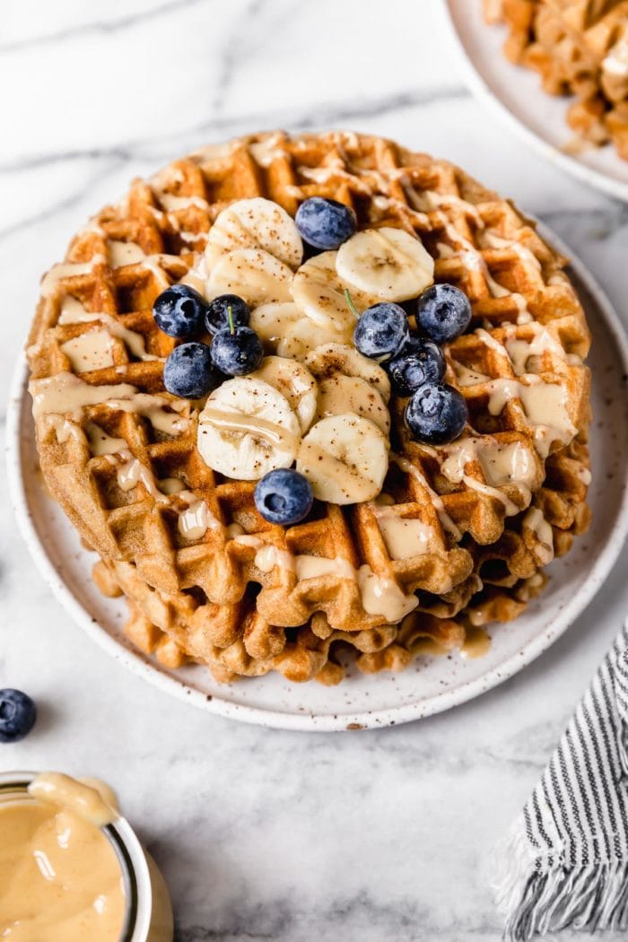 Gluten-Free Peanut Butter Banana Waffles - The Real Food Dietitians