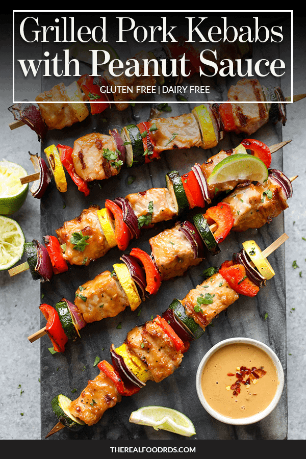 Pin image for Grilled Pork Kebabs with Peanut Sauce