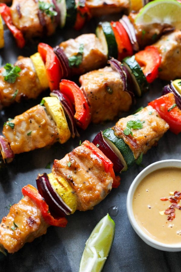 Grilled Pork Kebabs with Peanut Sauce The Real Food Dietitians