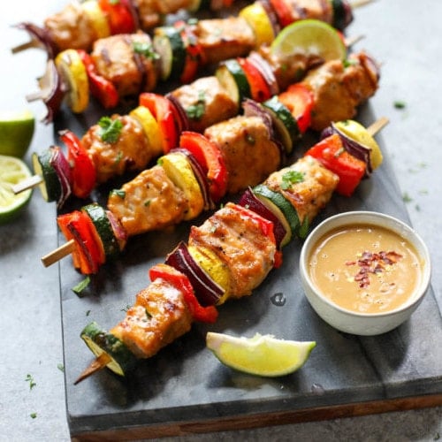 Grilled Pork Kebabs with Peanut Sauce The Real Food Dietitians