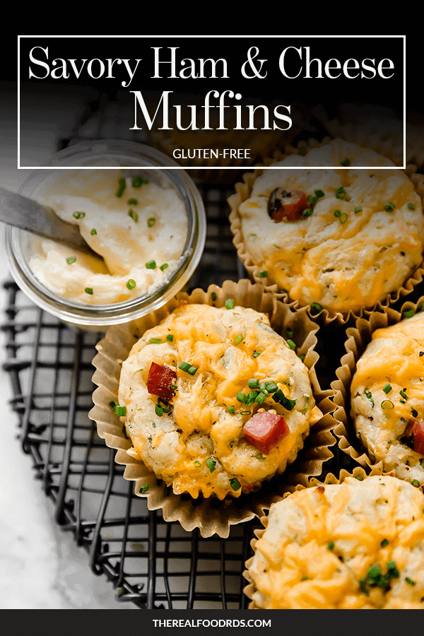 Pin image for Savory Ham and Cheese Muffins (Gluten-free)