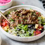 Instant Pot Beef Barbacoa served on a stone plate