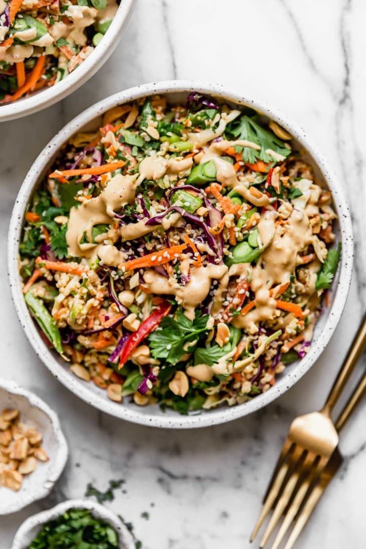 Thai-Inspired Peanut Quinoa Salad - The Real Food Dietitians