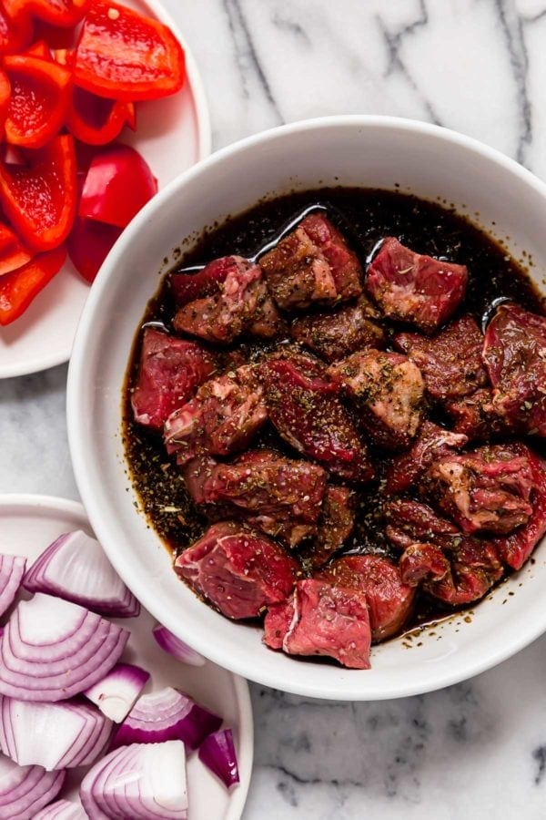 Grilled Beef Brochettes with Traegered Onion Lollipops - This Jew