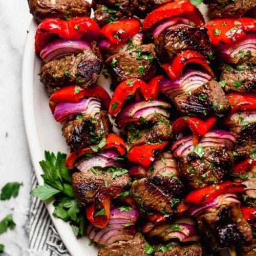 Grilled Steak Kebabs Ready to Eat