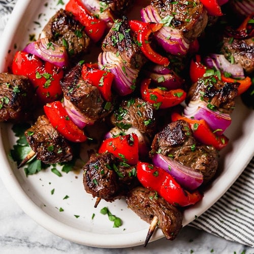 Grilled Steak Kebabs Ready to Eat