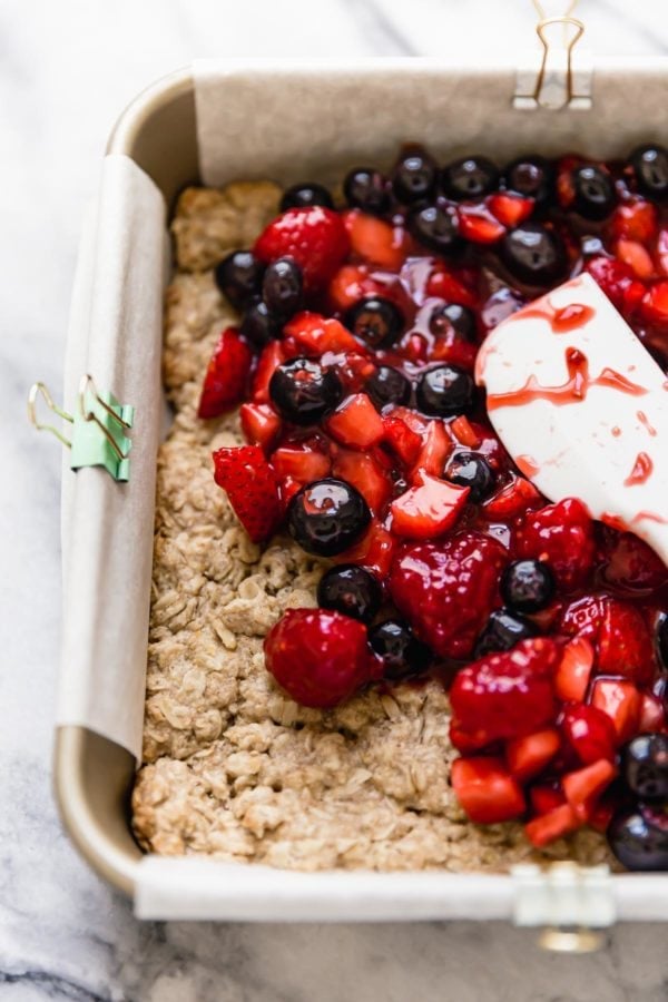 Oat Berry Crumble Bars Getting Ready to Bake